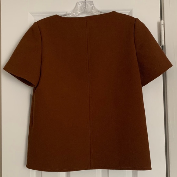 Sezane Ida Short Sleeve Button Up Blouse Coffee (Sold) - Picture 4 of 7